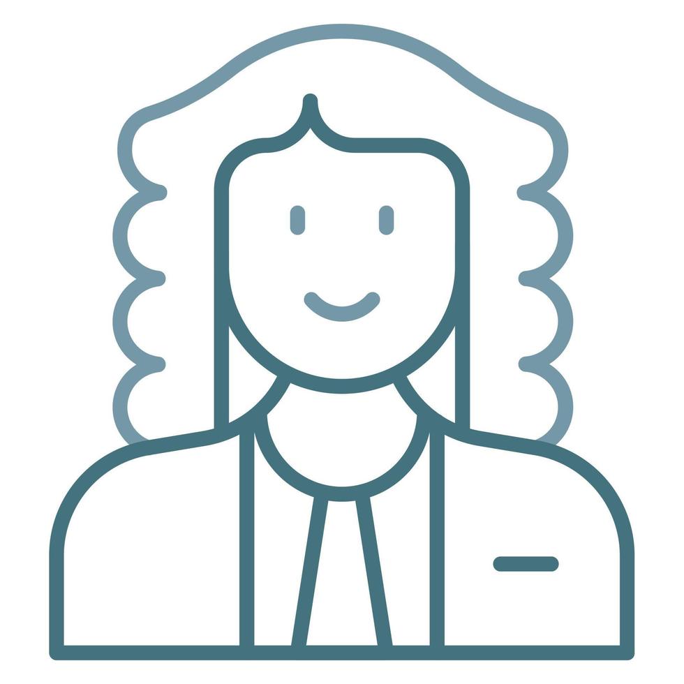 Judge Male Line Two Color Icon vector