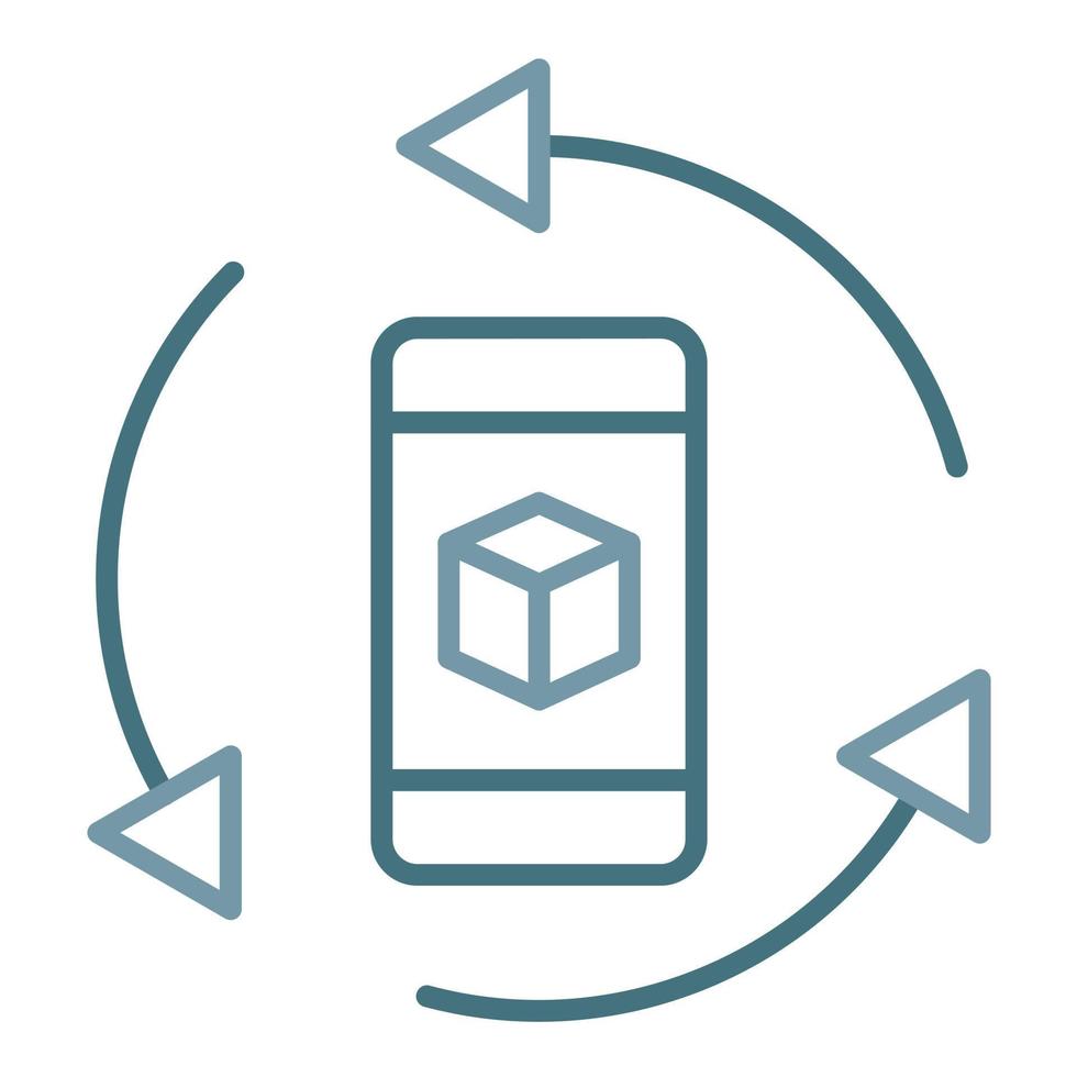 Rotation Line Two Color Icon vector