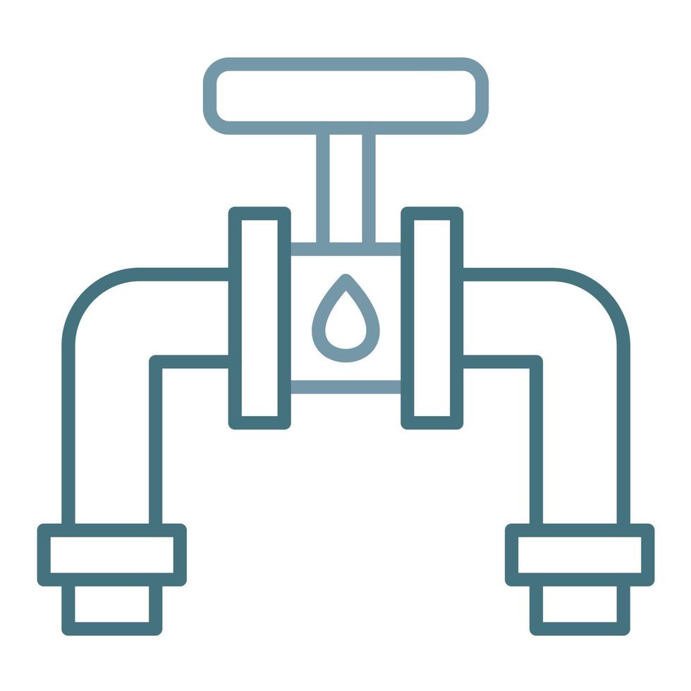 Water Pipe Line Two Color Icon vector