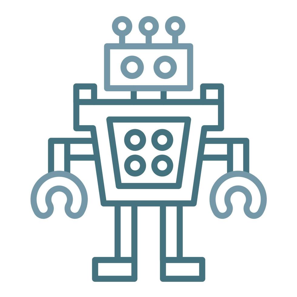 Humanoid Robot Line Two Color Icon vector