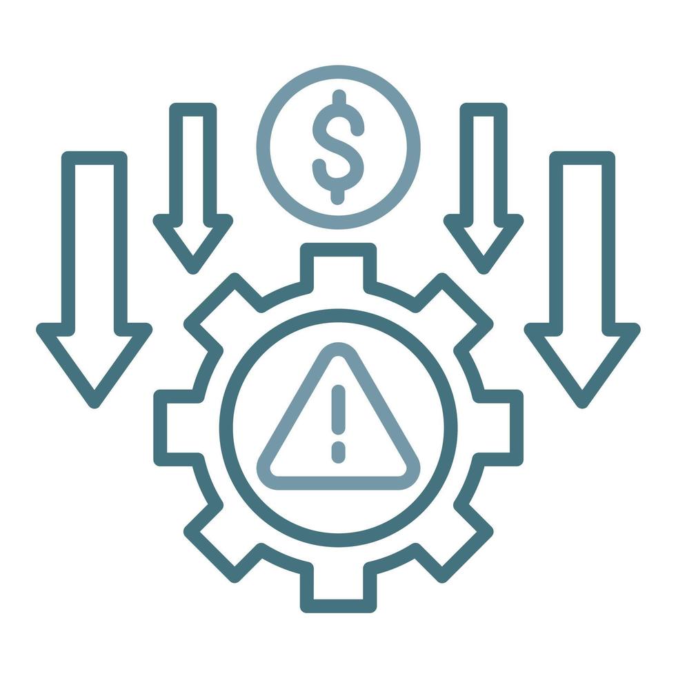 Reduce Business Risk Line Two Color Icon vector