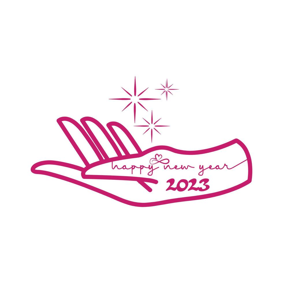 Happy New Year 2023 Hand Vector Text Design