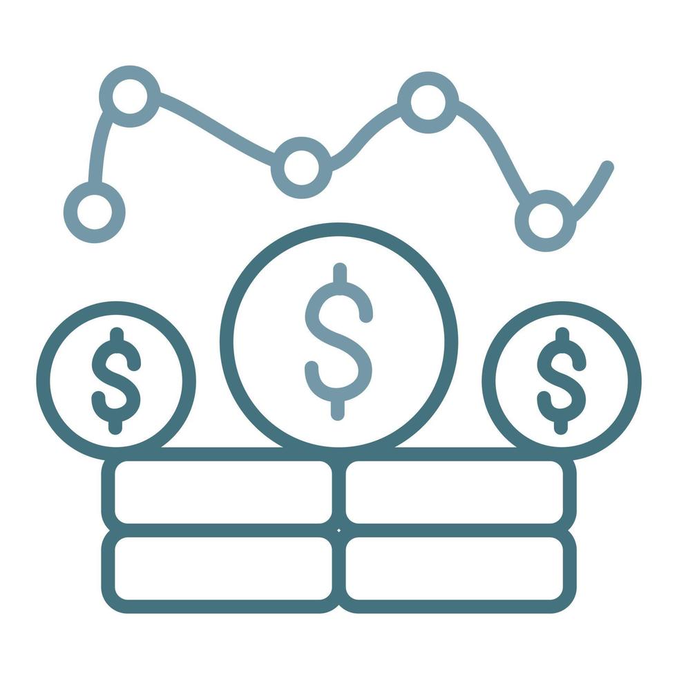 Revenue Line Two Color Icon vector