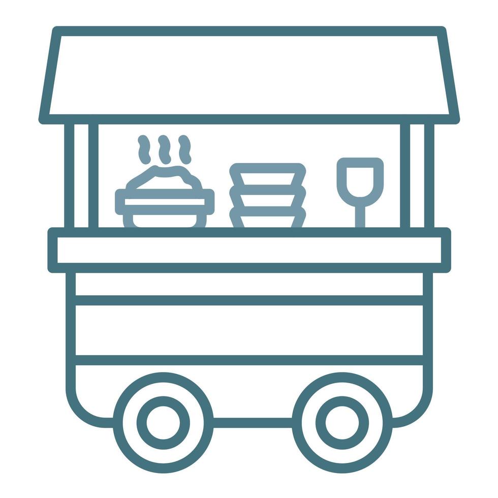Food Cart Line Two Color Icon vector