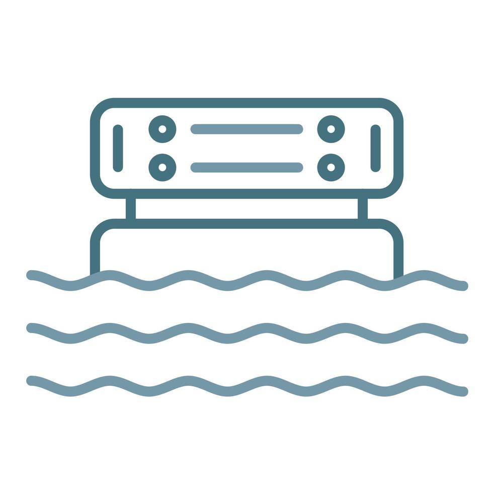 Data Lake Line Two Color Icon vector