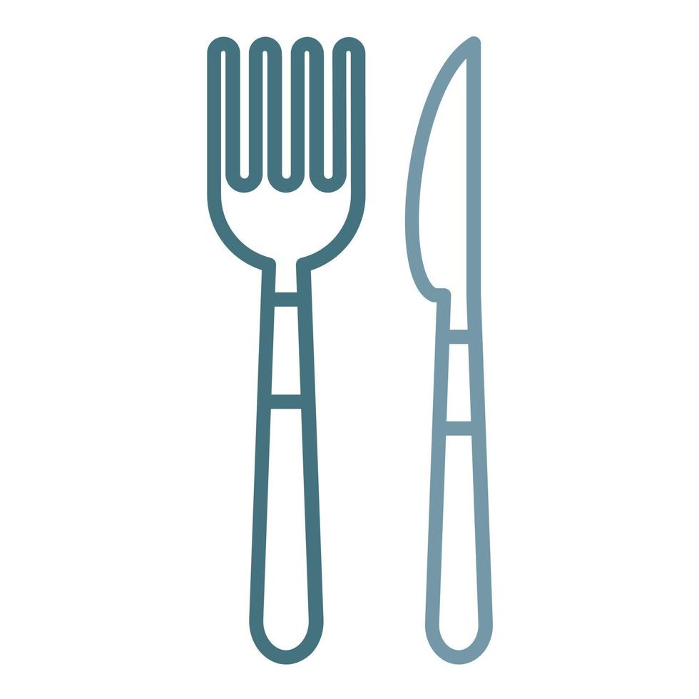 Knife and Fork Line Two Color Icon vector