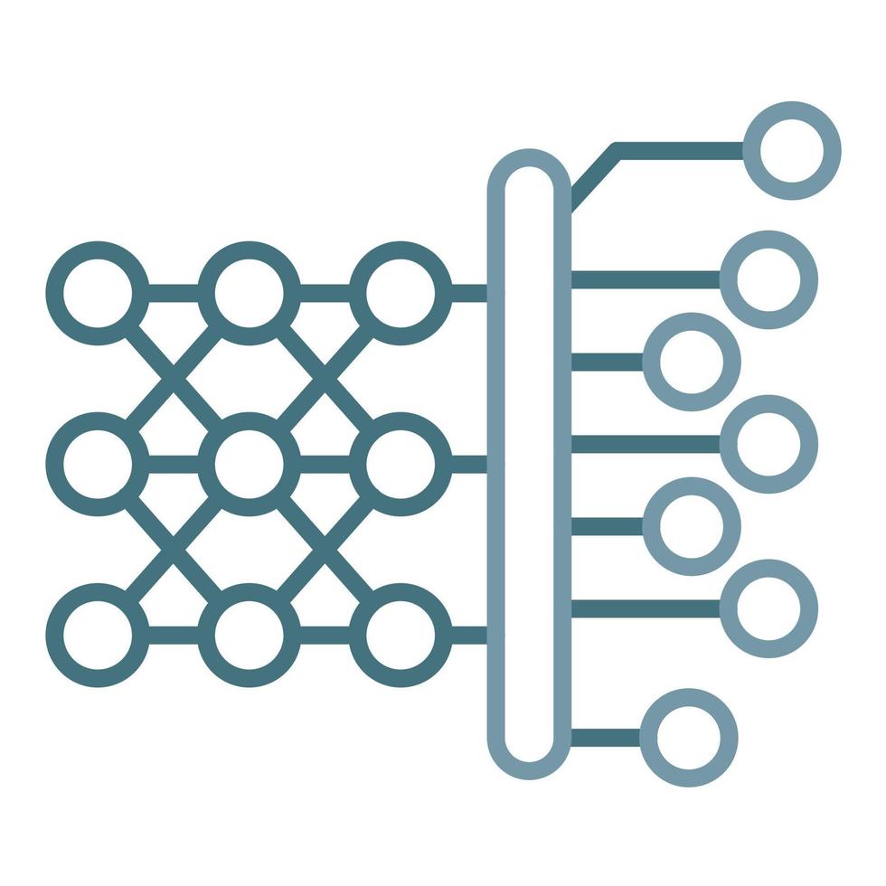Deep Learning Line Two Color Icon vector