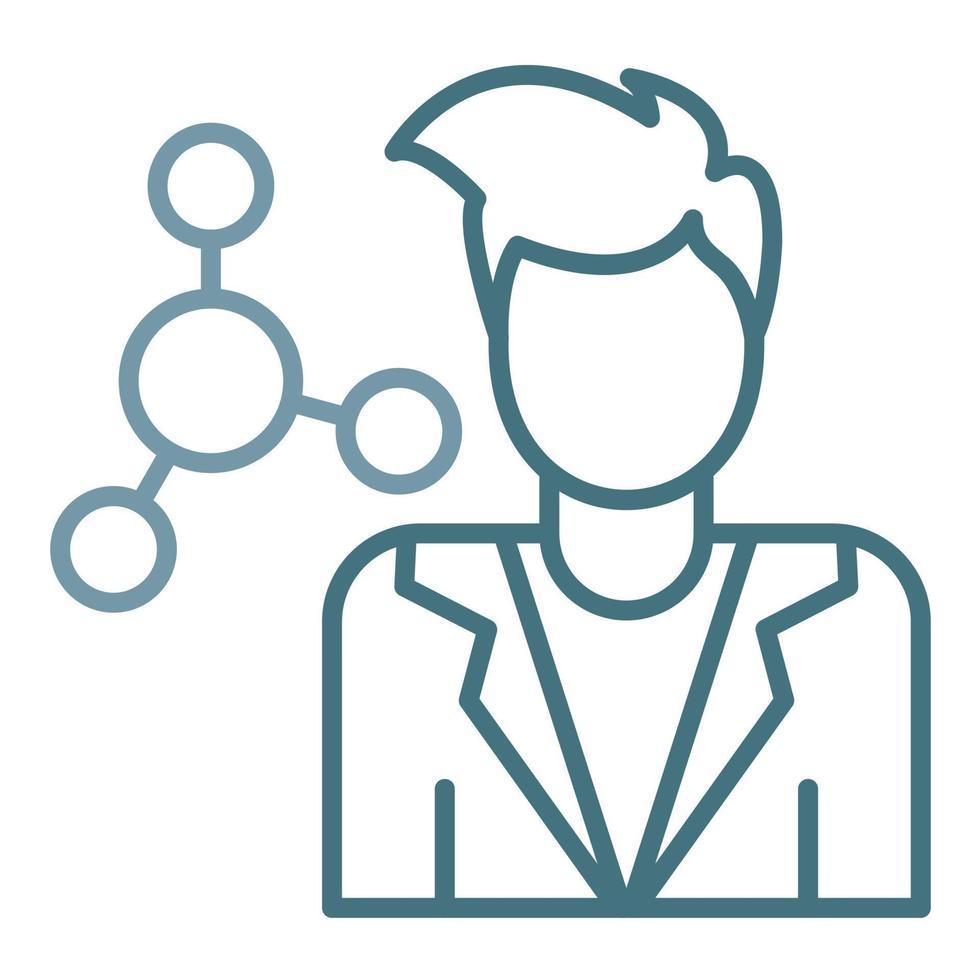 Scientist Male Line Two Color Icon vector