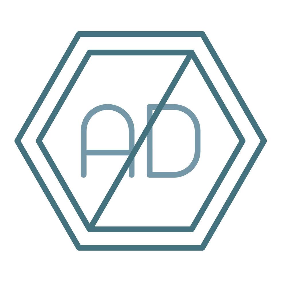 Ad Blocker Line Two Color Icon vector