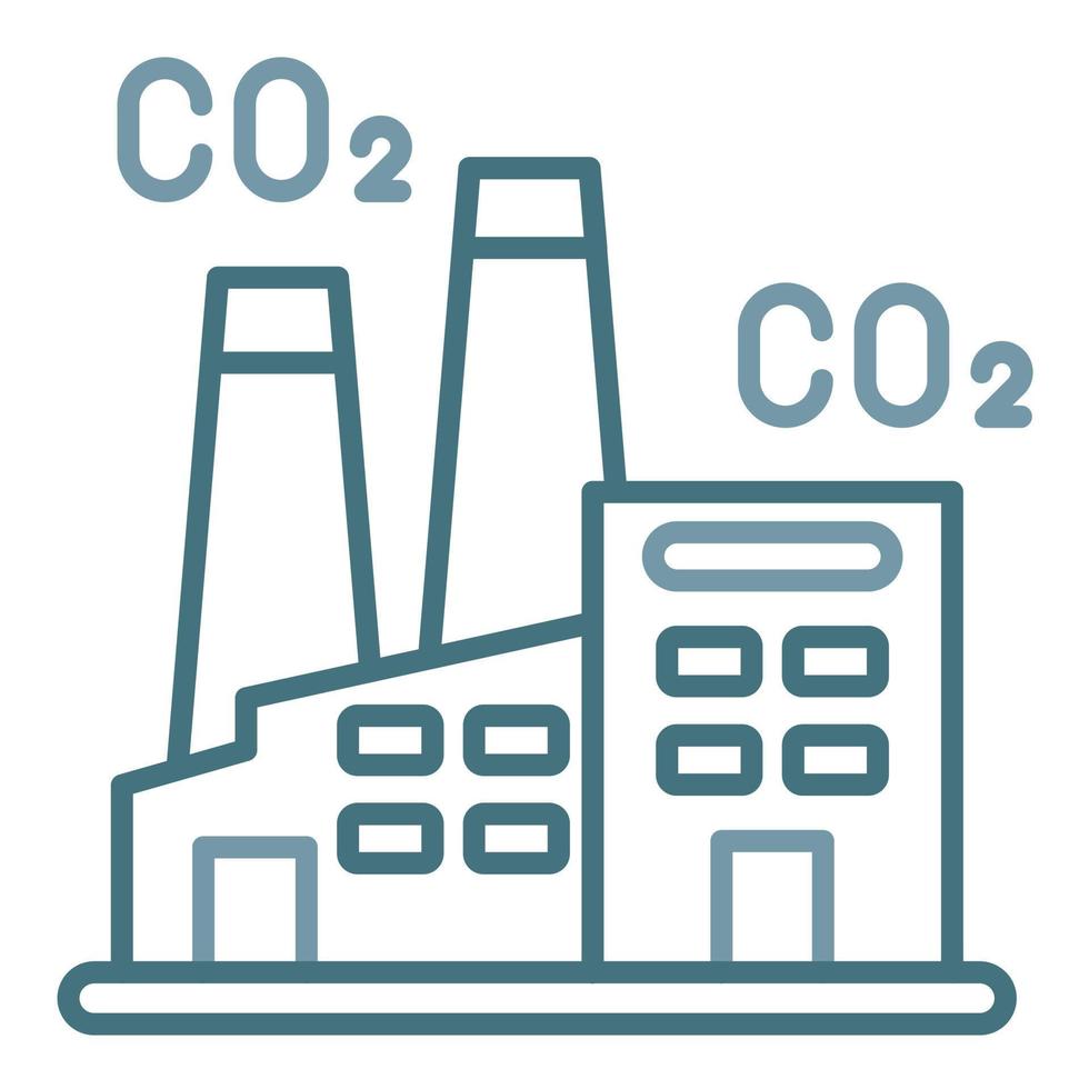 Greenhouse Effect Line Two Color Icon vector