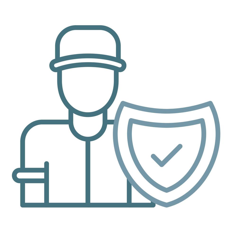 Employee Protection Line Two Color Icon vector