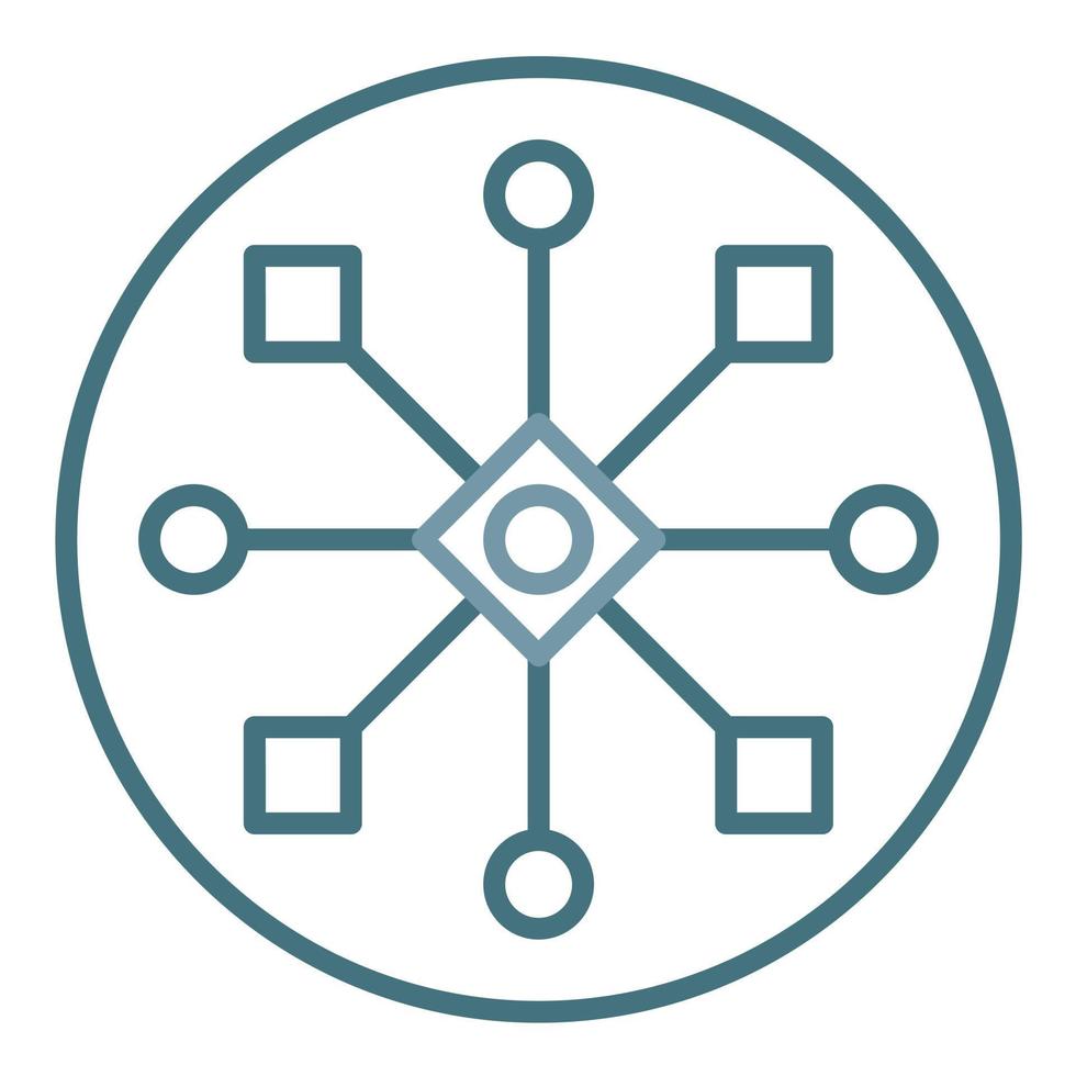 Cross Channel Line Two Color Icon vector