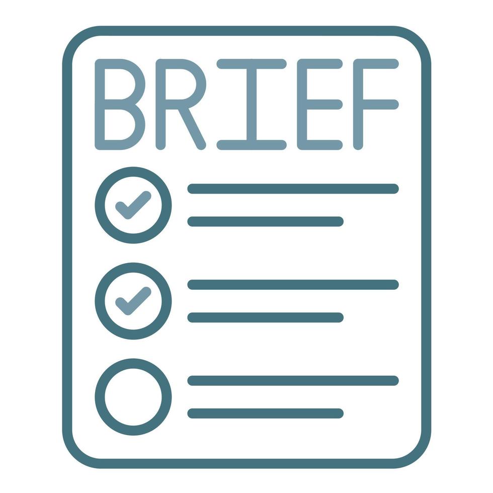 Brief Line Two Color Icon vector