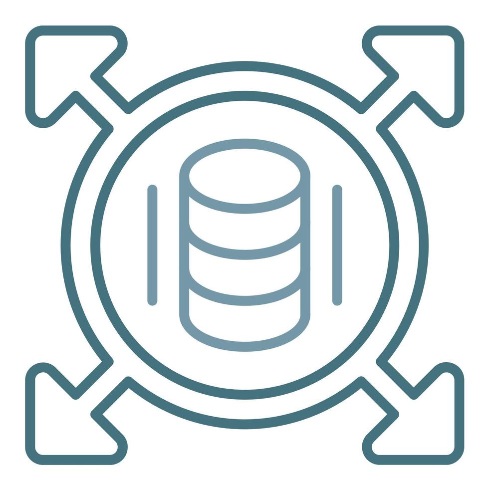 Data Driven Line Two Color Icon vector