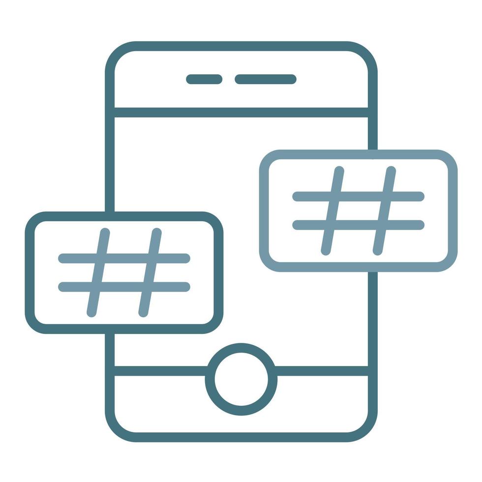 Hashtag Line Two Color Icon vector