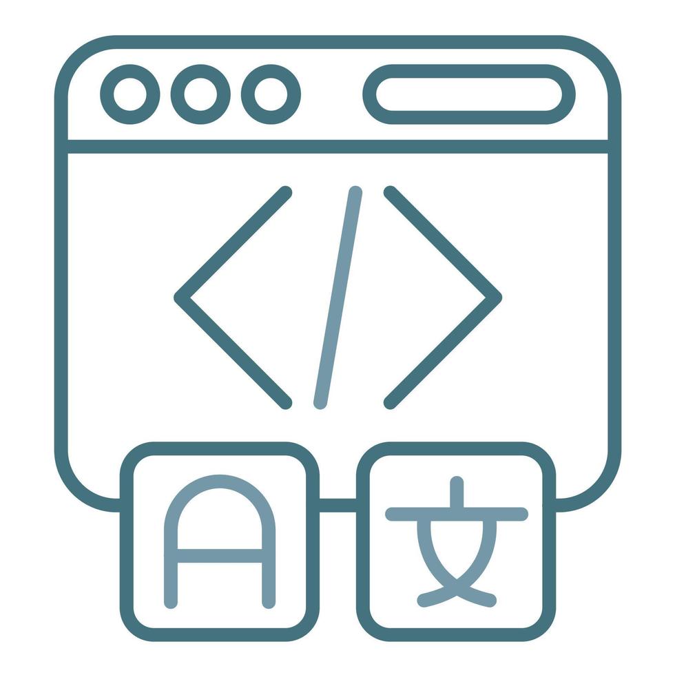 Hreflang Tag Line Two Color Icon vector