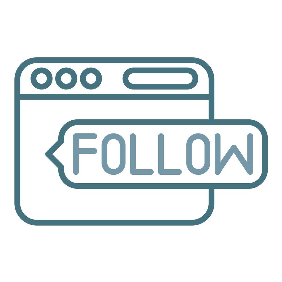 Do Follow Line Two Color Icon vector