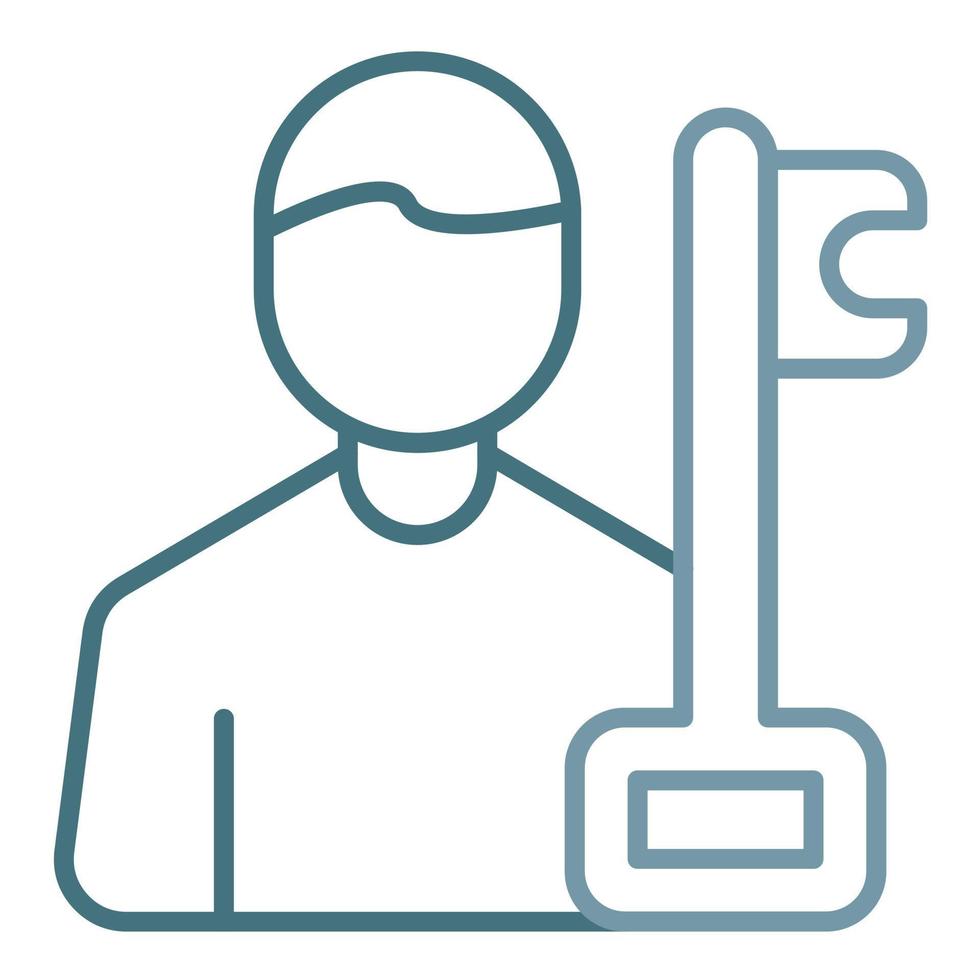 Key Person Line Two Color Icon vector