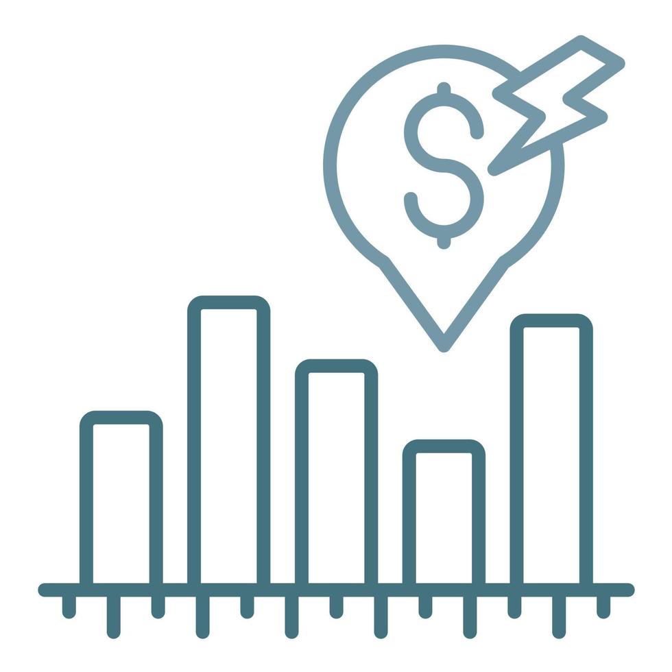 Market Forecast Line Two Color Icon vector