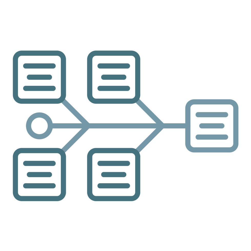 Fishbone Diagram Line Two Color Icon vector