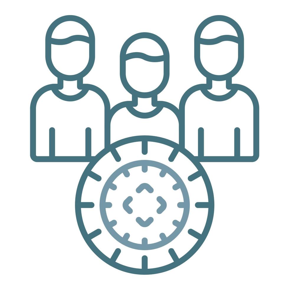 Focus Group Line Two Color Icon vector