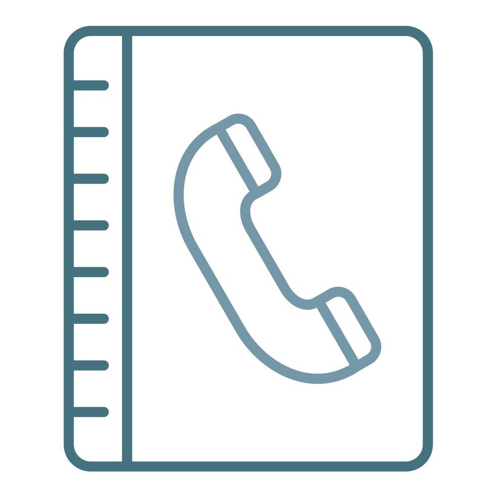 Phone Book Line Two Color Icon vector