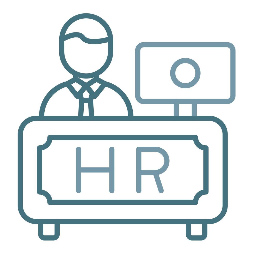 Hr Department Line Two Color Icon vector