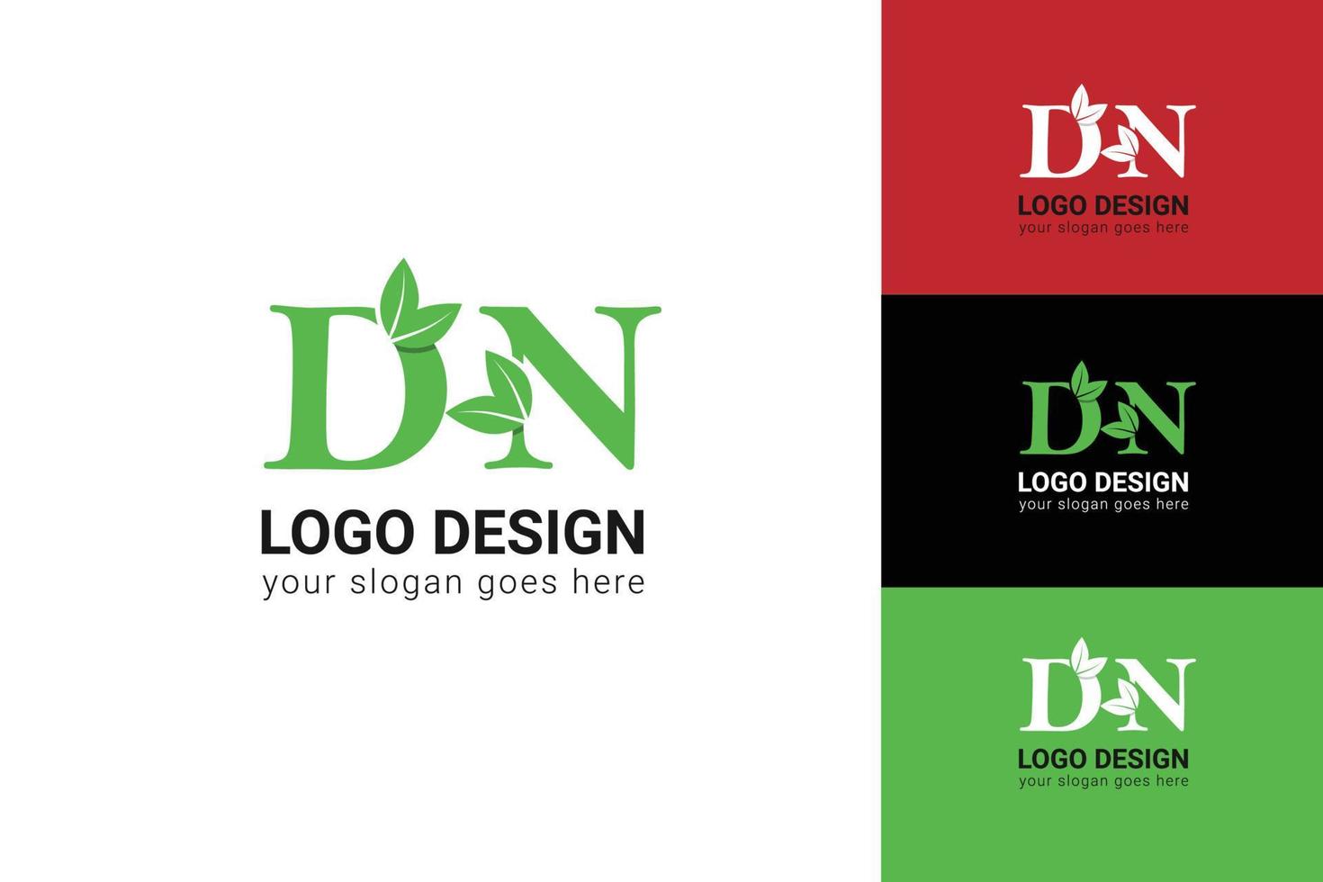 DN letters eco logo with leaf. Vector typeface for nature posters, eco friendly emblem, vegan identity, herbal and botanical cards etc. Ecology DN letters logo with leaf.