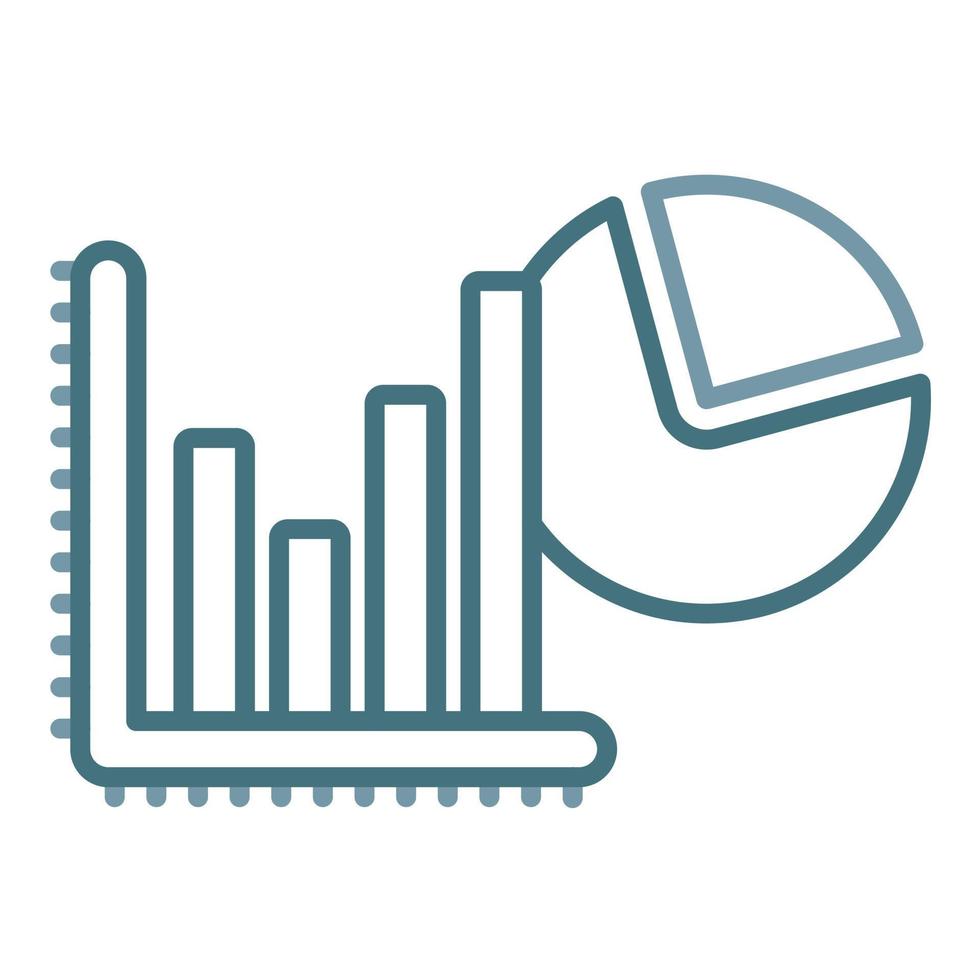 Pie Chart Line Two Color Icon vector