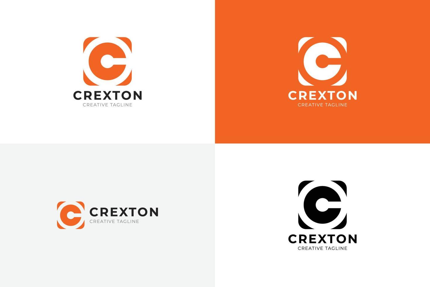 logotipo de la letra c de crexton vector