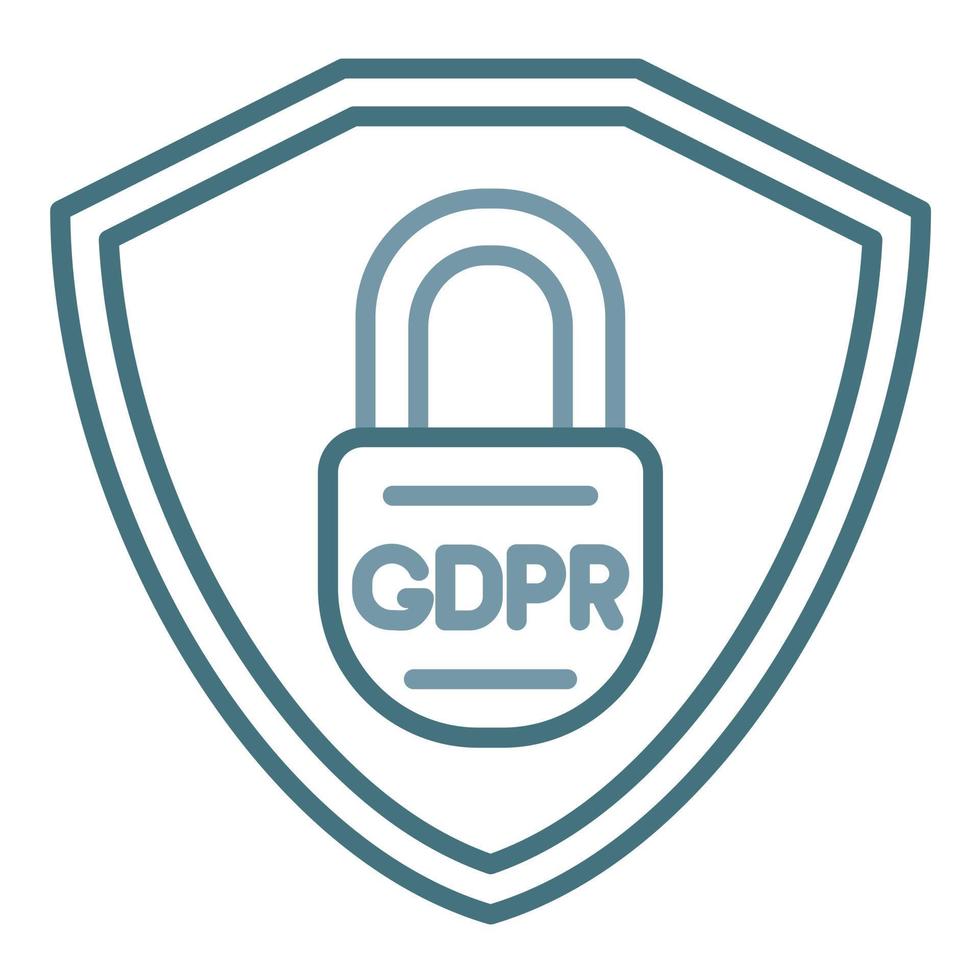 Gdpr Policy Line Two Color Icon vector