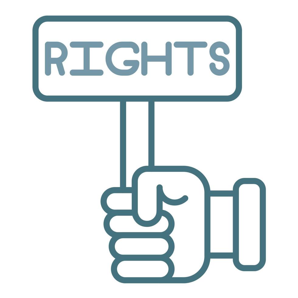 Right To Object Line Two Color Icon vector