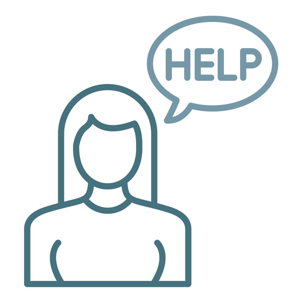 Help Line Two Color Icon vector