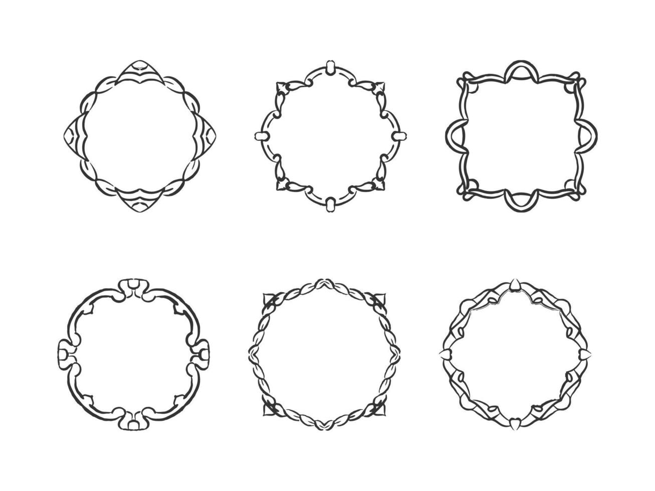 rough mandala frame 3 vector