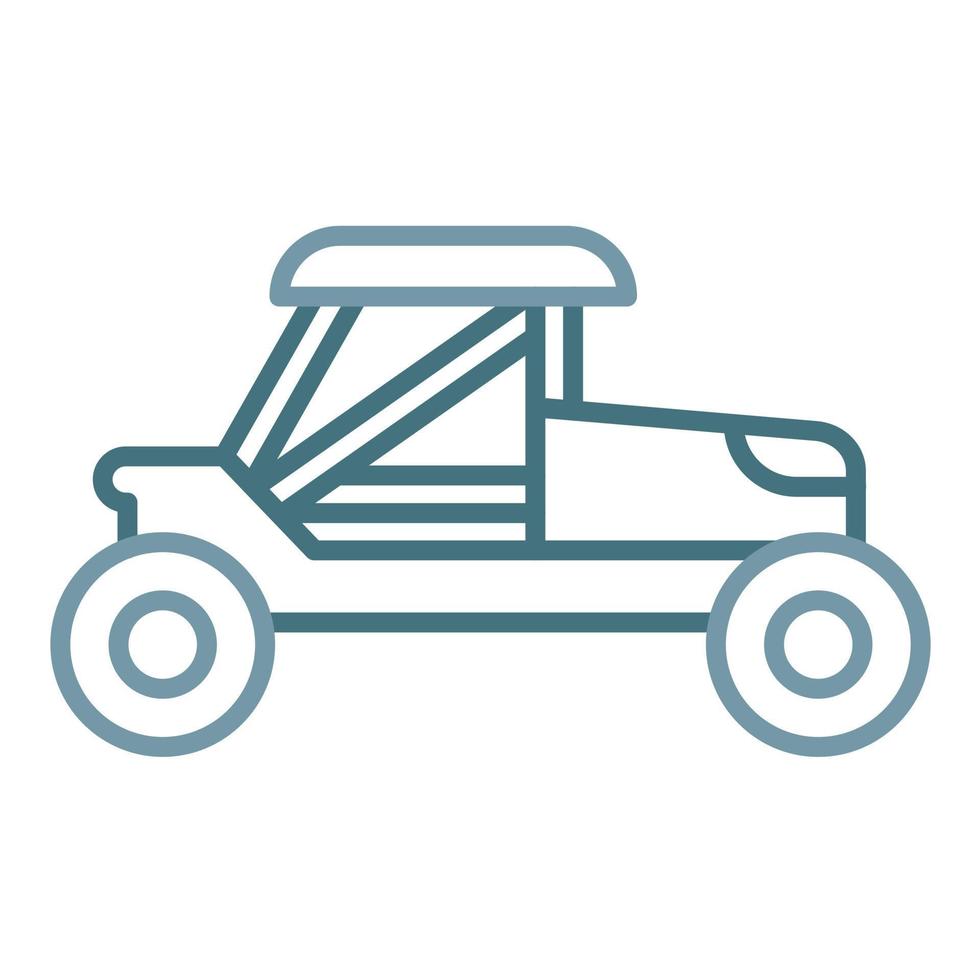 línea de buggy icono de dos colores vector