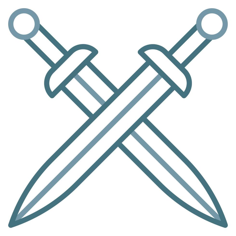 Two Swords Line Two Color Icon vector