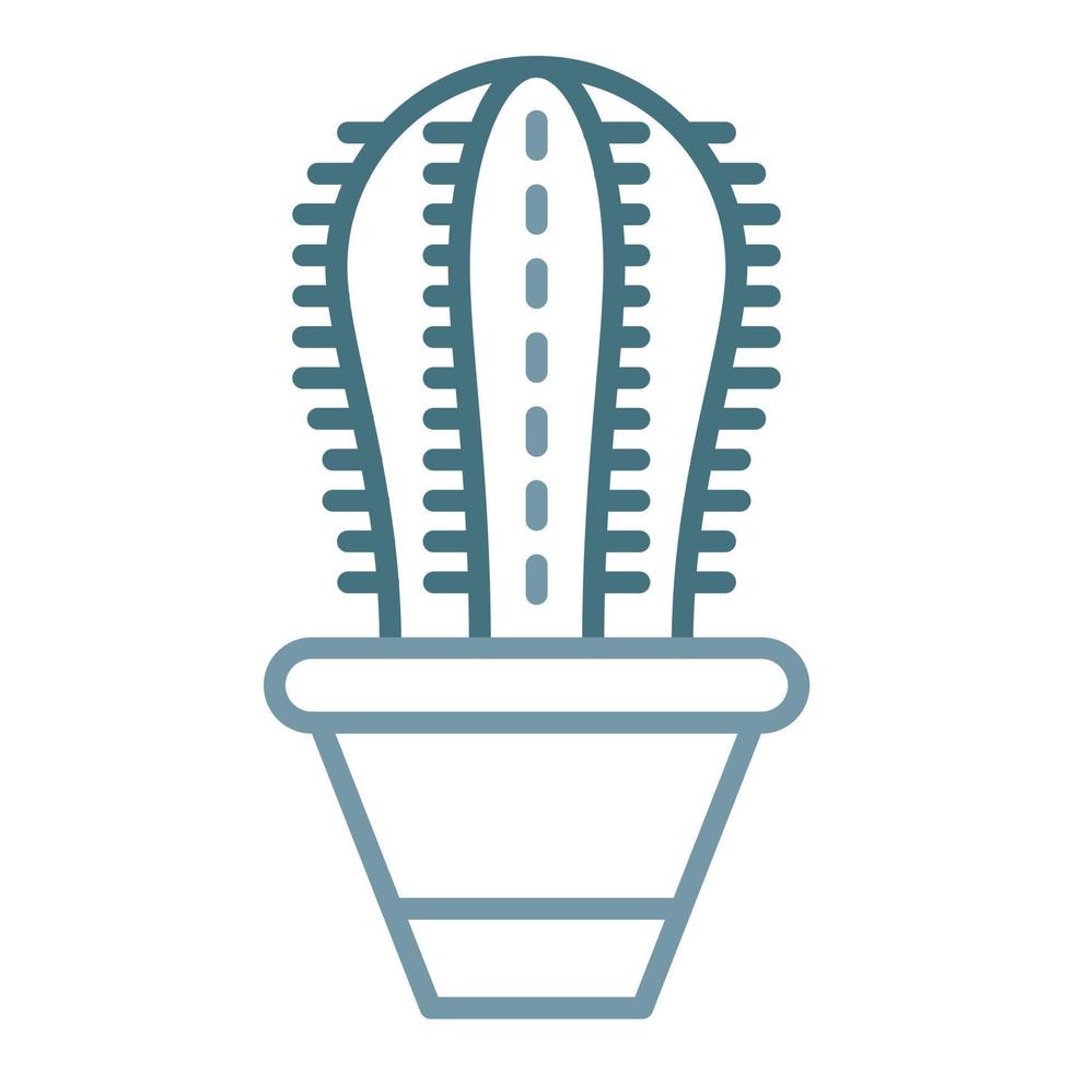 icono de dos colores de la línea de cactus vector
