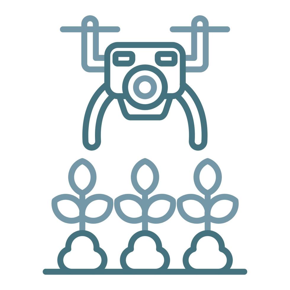 Agricultural Drones Line Two Color Icon vector
