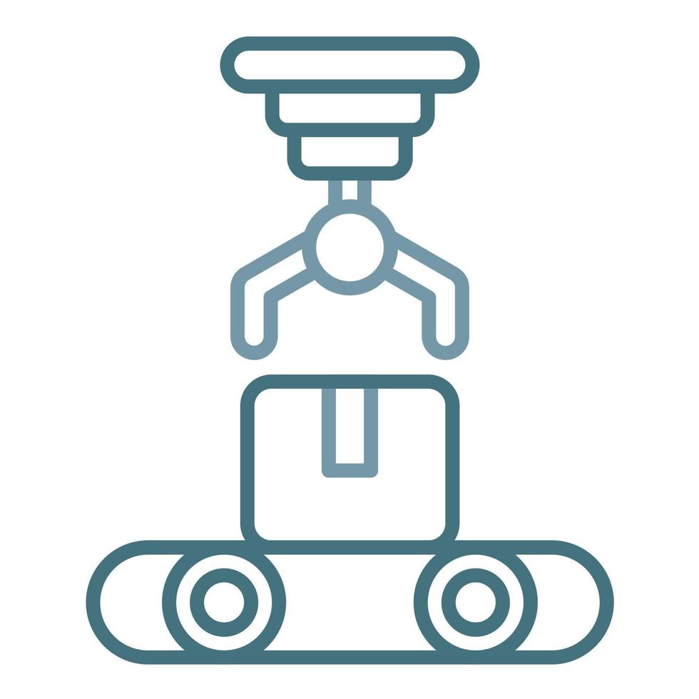 Robotic Produce Sorting Line Two Color Icon vector