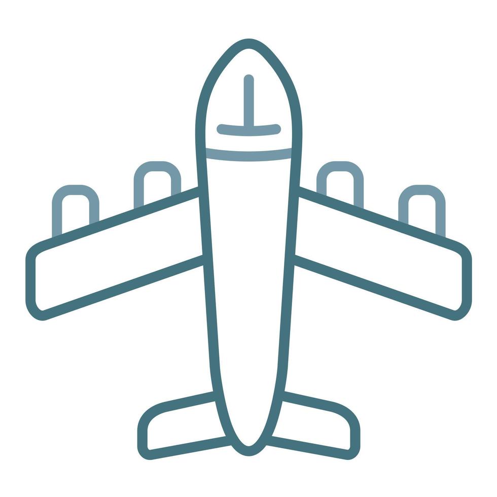 Plane Line Two Color Icon vector