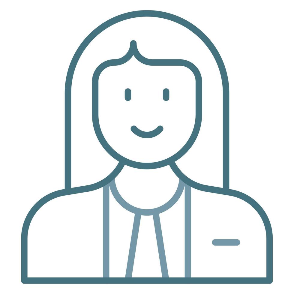 Judge Female Line Two Color Icon vector