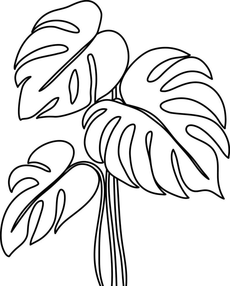 Flower doodle hand drawn vector element in black line vector