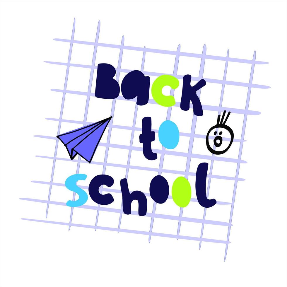 Welcome Back to School vector background, with hand-lettered colorful inscription and colored pencils. Blackboard stylized design. Isolated on black