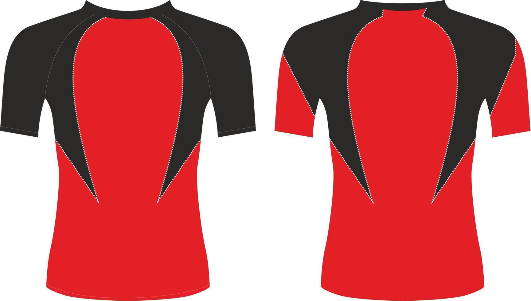 Compression Rash Guard Design, Template design front back view vector