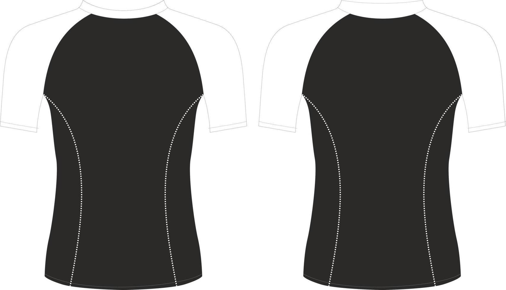 Compression Rash Guard Design, Template design front back view vector