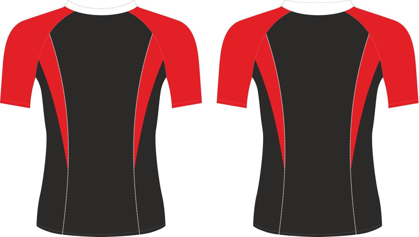 Compression Rash Guard Design, Template design front back view vector