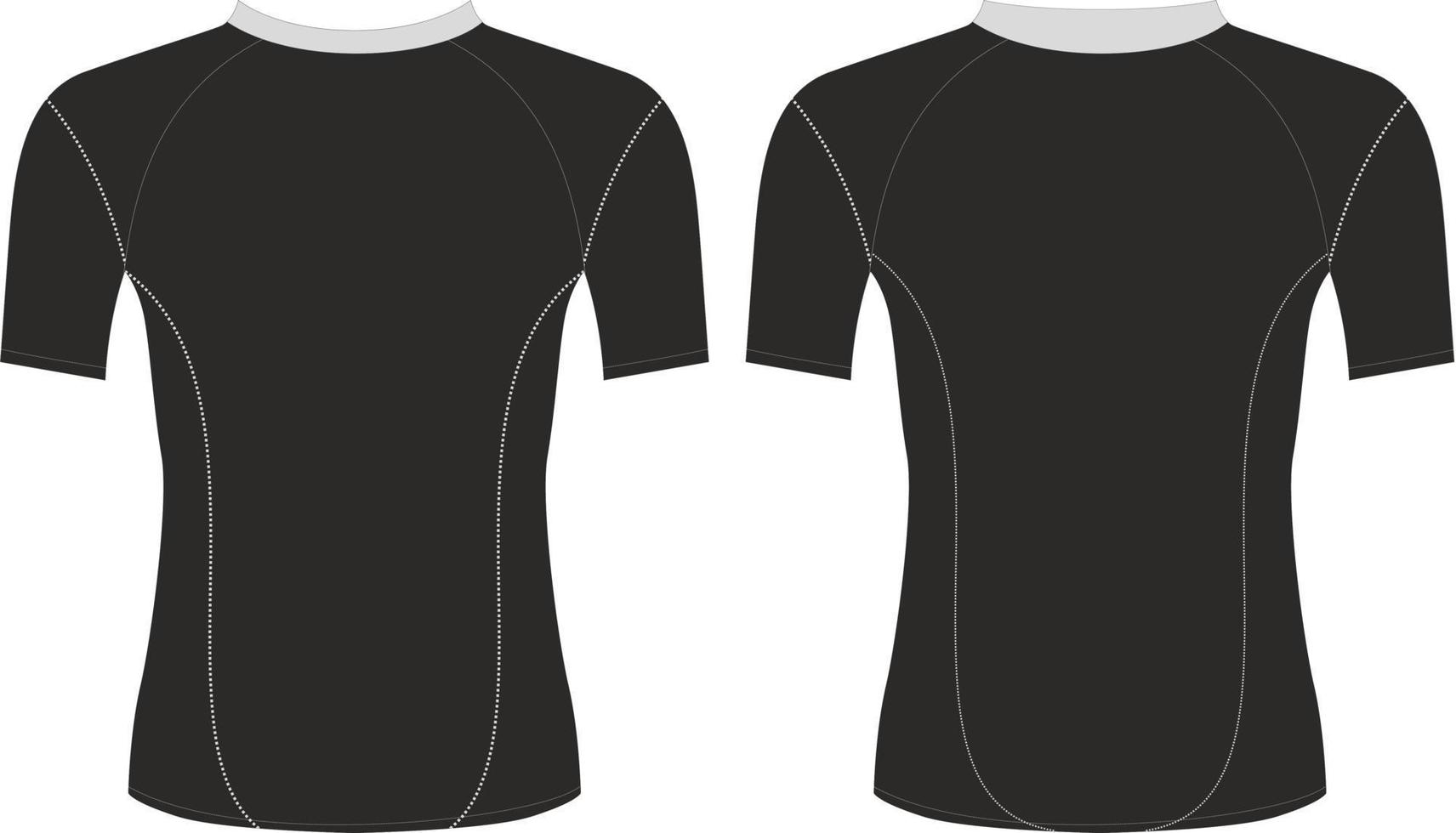 Compression Rash Guard Design, Template design front back view vector