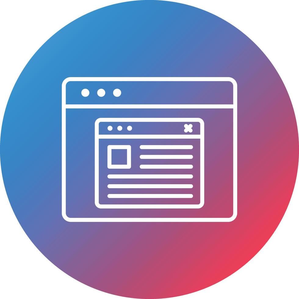 Browser Pop Up Line Gradient Circle Background Icon vector