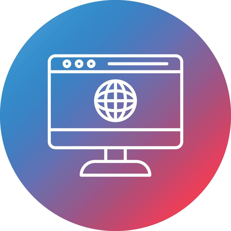 icono de fondo de círculo degradado de línea de sitio web vector