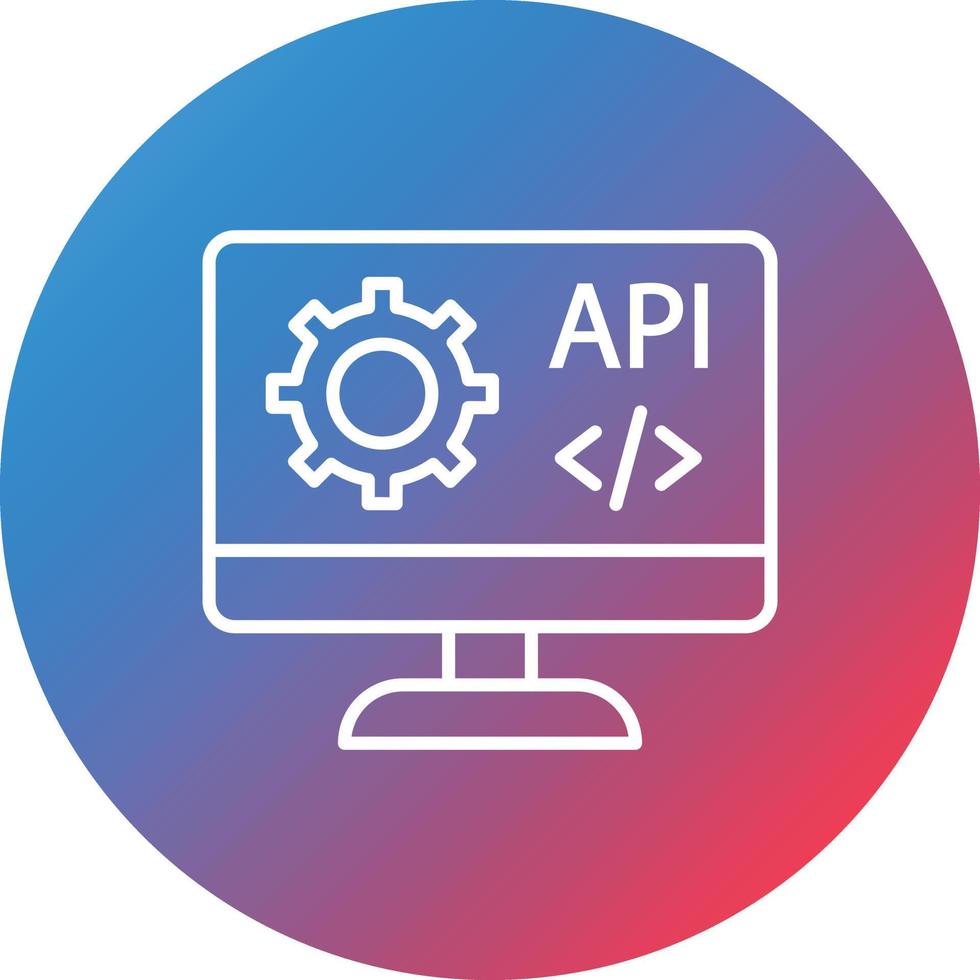Web API Line Gradient Circle Background Icon vector